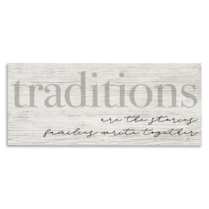 Stupell Industries Family Traditions Heartfelt Phrase Canvas Art, 40" x 17" - 1 of 4