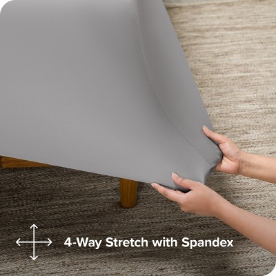 Twin Light Gray Deep Pocket Microfiber Stretch Sheet Set