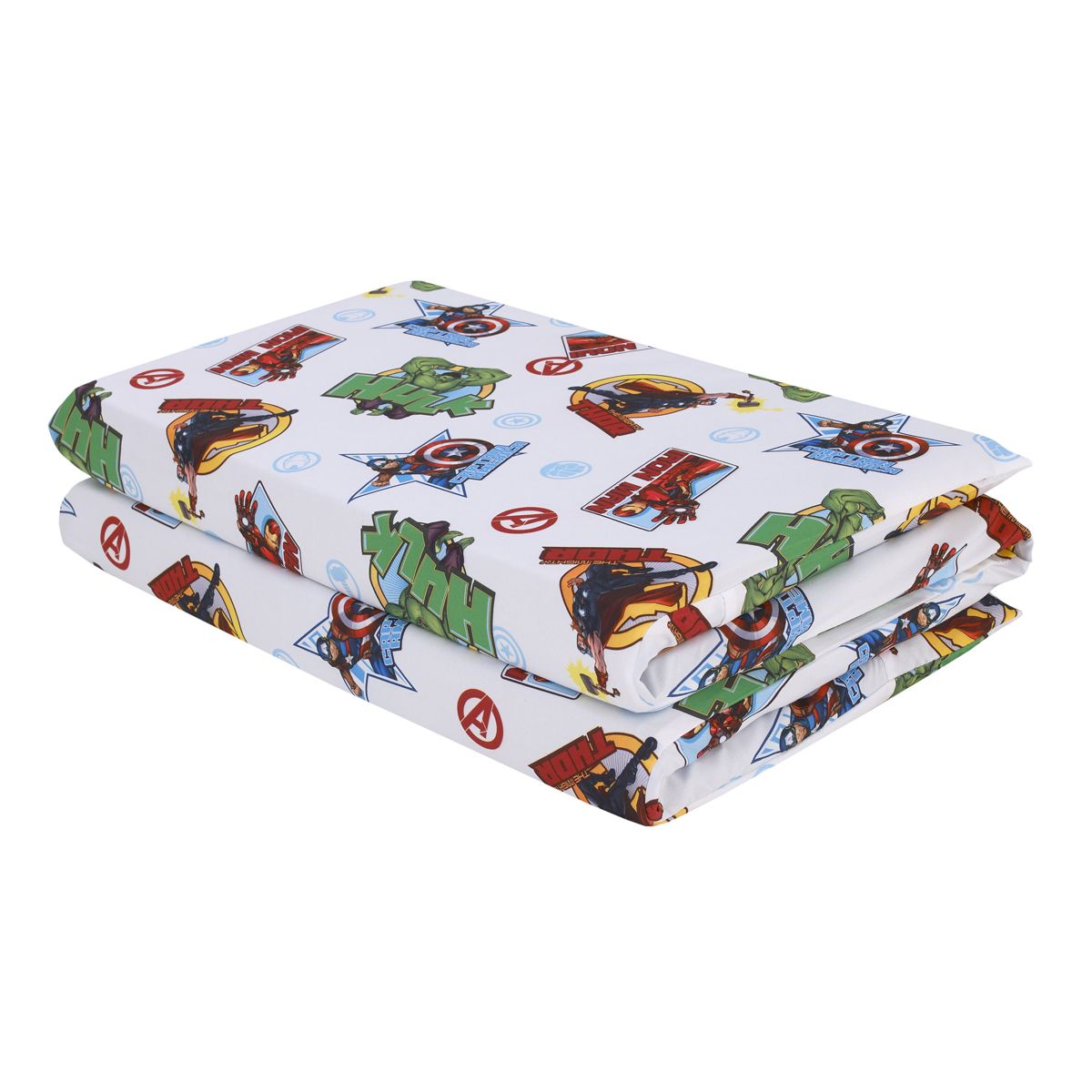 NoJo Marvel The Avengers I Am A Hero Blue, Green, Red, and Yellow Preschool Nap Pad Sheet - thumbnail 2