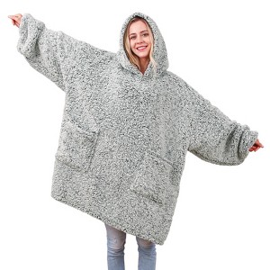 Inhand Wearable Blanket Hoodie for Adult Flannel Oversized Hoodie Sweatshirt Blanket with Pockets Birthday Gifts for Women - 1 of 4