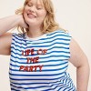 Women's Life of the Party Stripe Sleeveless Graphic T-Shirt -  kate spade new york x Target Blue/White - 4 of 4