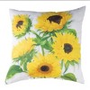 Floral Outdoor - 18" Pillow White Sunflowers with Graphic Zigzag by Manual Woodworkers & Weavers - 3 of 3