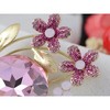 Anna-Kaci Sparkly Rose Pink Crystal Elements Flower Bouquet Brooch Lapel Pins Elegant Dress Accessories for Wedding Party - Multicolor - 3 of 4