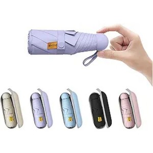 Clotth Travel Mini Umbrella for Purse With Case Small Compact UV Sun Protection Sun Lightweight Tiny Pocket Umbrella for Women Kids and Men - 1 of 4