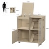 VisioGear Guinea Pig Cages,4-Tier Hamster Cage Wood with Storage Cabinet for Rat Chinchilla, Openable Top, Teak, 31.5"*15.75"*33.5" - 3 of 4