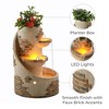 Teamson Home 29.92" 3-Tier Cascading Outdoor LED Lit  Polyresin Planter Waterfall Fountain - 2 of 4