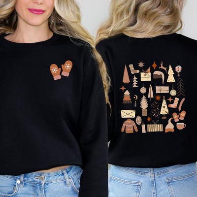 Simply Sage Market Women's Graphic Sweatshirt Boho Neutral Christmas Front and Back
