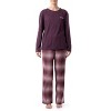 Wrangler Women's and Plus Long Sleeve Top and Flannel Bottom Pajama Set - 2 of 4