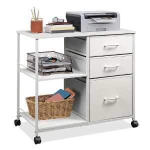 GALAXHERO  3 Drawer Mobile File Cabinet, Rolling Printer Stand with Open Storage Shelf for Home Office - 1 of 4