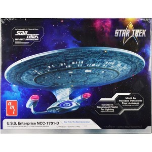 Skill 2 Model Kit U.S.S. Enterprise NCC-1701-D Space Ship "Star Trek" (1987-1994) TV Series 1/1400 Scale Model by AMT - 1 of 4