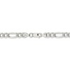 Black Bow Jewelry Men's 7mm, Sterling Silver, Pave Flat Figaro Chain Necklace - 4 of 4