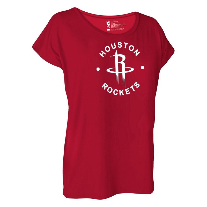 NBA Houston Rockets Women&#39;s Dolman Short Sleeve T-Shirt, 3 of 5
