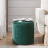 VYNXARIA 2-Piece Set Round Chenille Storage Ottoman,Equipped with a Drum Shaped Small Stool,Storage Space,and MDF Made Desktop Panel - 3 of 4