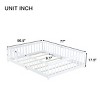 Full Size Wooden Floor Toddlers Bed with Fence and Door, Rubber Wood Montessori Platform Bed for Kids Room-Baofuwish - 4 of 4