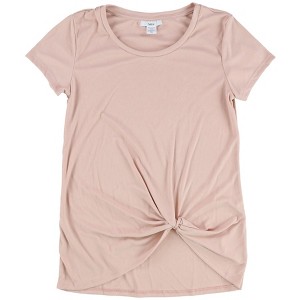bar III Womens Tie Front Basic T-Shirt - 1 of 2