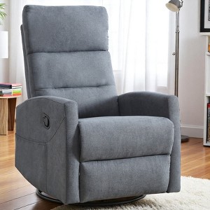 Mshliw Manual Recliner Chair with Rocker and 360° Swivel, Fabric Upholstered Lounge Chair with Handle Recline for Living Room,Adjustable Recline - 1 of 4