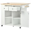 NicBex Mobile Kitchen Island Cart Morden Kitchen Carts on Wheels with 2 Drawers, Bottle Rack, Open Storage and Cabient for Dining Rooms - 4 of 4