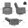Vipbear Swivel Glider Rocking Chair for Living Room Rocker Recliner Chair with Lumbar Support, USB and Type-C Ports Theater Seating,Chenille Gray - 2 of 4