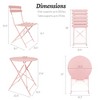 3 Pieces Patio Bistro Balcony Metail Chair Table Set - 2 of 4