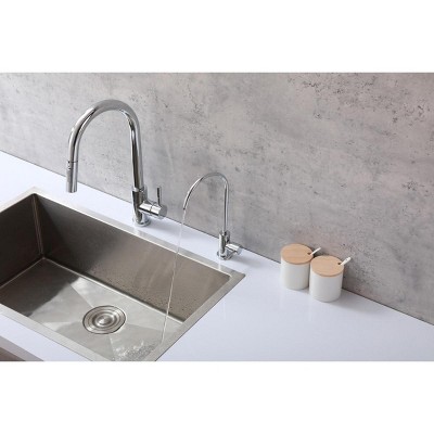 Brushed Nickel Single Handle Gooseneck Kitchen Faucet
