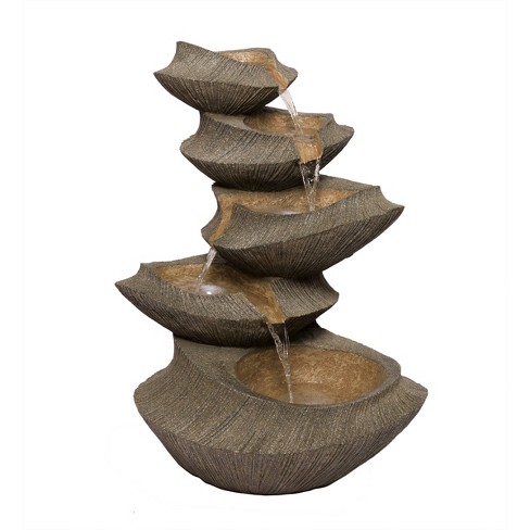 Alpine 6 Hanging Cup Tier Layered Outdoor Floor Fountain