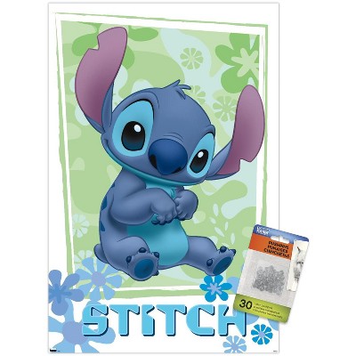 Trends International Disney Lilo and Stitch - Ohana Pride Unframed Wall  Poster Print Clear Push Pins Bundle 14.725 x 22.375