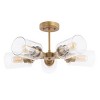 21.5" LED 5-Light Jaynie Industrial Iron Cylinder Pendant Gold/Clear - JONATHAN Y: Modern Semi-Flush Glass Fixture - 3 of 4