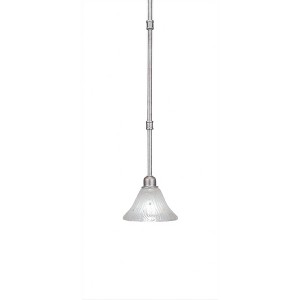 Toltec Lighting Vintage 1 - Light Pendant in  Aged Silver with 7" Frosted Crystal Shade - 1 of 1
