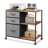 GALAXHERO  3 Drawer Mobile File Cabinet, Rolling Printer Stand with Open Storage Shelf for Home Office - 2 of 4