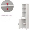 Tall Bathroom Storage Cabinet with Adjustable and Open Shelves, Slim Floor Standing Storage Cabinet with 1 Door and 1 Drawer, White - 3 of 4