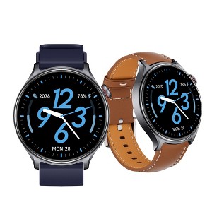 HONGGE Smart Watch with 1.46" HD Display, Bluetooth Calling, Blood Oxygen Monitor, 100+ Sports Modes, Bonus Leather Strap Included - 1 of 4