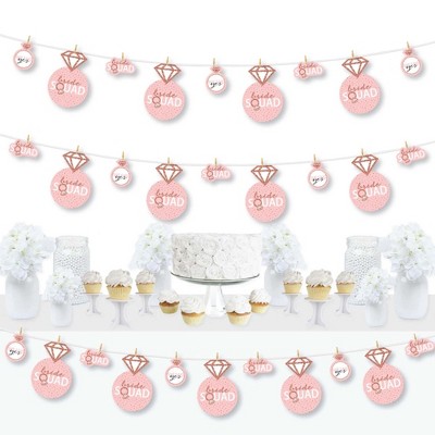 Big Dot of Happiness Bride Squad - Rose Gold Bridal Shower or Bachelorette Party DIY Decorations - Clothespin Garland Banner - 44 Pieces