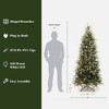 LuxenHome 7.5Ft Pre-Lit Green and Flocked Slim Artificial Christmas Tree with Metal Stand - 4 of 4