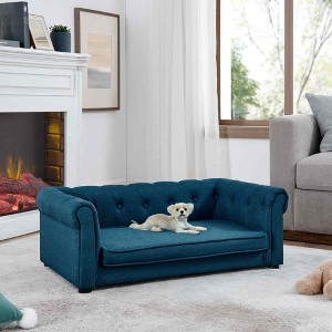 Racxily Elevated Pet Sofa for Small & Medium Dogs - Soft Linen Sofa with Backrest/Armrests, Modern Style, Easy to Clean - 1 of 4