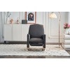 Cotton Linen/Teddy Fabric Nursery Rocking Chair, Upholstered Accent Chair With Adjustable Footrest and Pocket 4W -ModernLuxe - 4 of 4