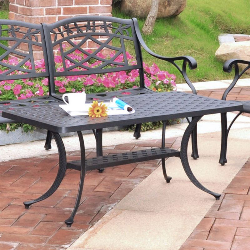 Sedona Rectangular Outdoor Coffee Table - Black - Crosley, 3 of 6