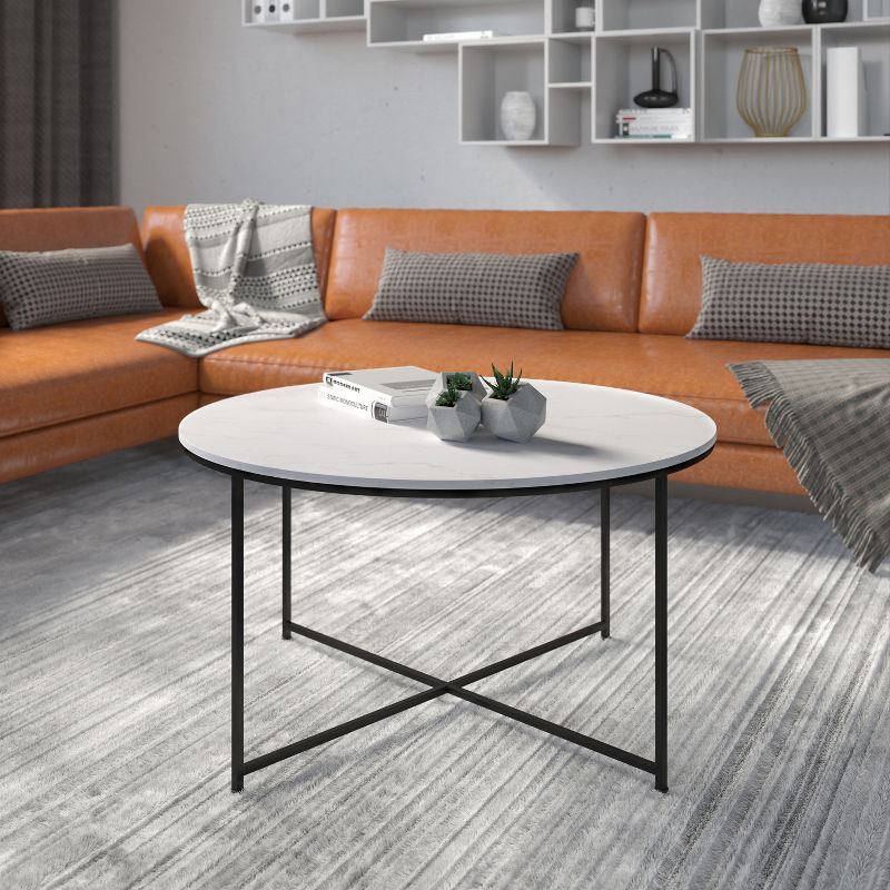 Flash Furniture Hampstead Collection Coffee Table - Modern Laminate Accent Table with Crisscross Frame, 3 of 12