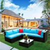 YOOCOZZ 5-Piece Outdoor Rattan Sectional Sofa Set with Loveseats, Armless Sofas, and Table, Free Combination - 2 of 4