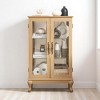 2-Door Lighted Glass Curio Cabinet with Mirrored Back, Adjustable Shelves & Tempered Glass Doors –Retro Display Cabinet for Office,Bulb Included - 2 of 4