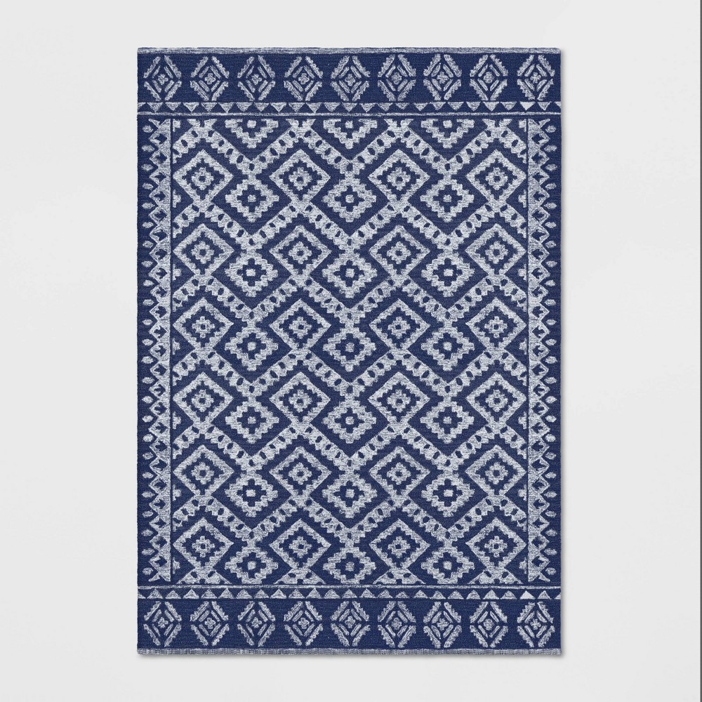 7'X10' Jacamar Tribal Design Tufted Area Rug Navy - Opalhouse was $349.99 now $174.99 (50.0% off)