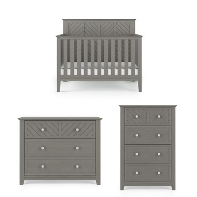Child Craft Atwood Crib, Dresser and Chest Nursery Set, 3-Piece, Includes 4-in-1 Convertible Crib, Dresser and Chest