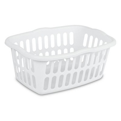 White Stackable Plastic Laundry Baskets, 12-Pack, 1.5 Bushel