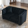 59" Chesterfield 2-Seater Velvet Sofa, Tufted Back and Nailhead Trim, Durable Solid Wood Frame for Living Room or Bedroom - 3 of 4
