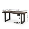 Christopher Knight Home Canyon Outdoor 40,000 BTU Fire Pit Dining Table with Tank Holder, Antique Teak/Black - 3 of 4