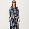 Anna-Kaci Women's Long Sleeve Button-Up Maxi Shirt Dress with Geometric Chevron Print and Waist Tie - 2 of 4