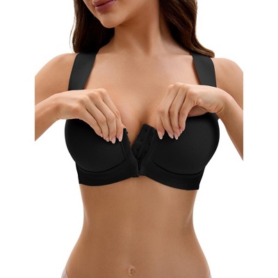 INSPIRE CHIC Women's Front Closure Push Up Wirefree Wide Straps U Back Tank Bras