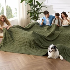 Bedsure Cooling Cotton Waffle Blanket-Lightweight Breathable Blanket of Rayon Derived from Bamboo - 1 of 4