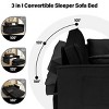 SEVOBAL Foldable Futon Sofa Bed Multi-Functional Pullout Sofa Bed Modern Sofa Velvet Pull-Out Bed Adjustable Back, Black, 46.72"*37.36"*14.59" - 3 of 4