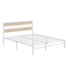 VECELO Metal Platform Bed Frame with Rustic Vintage Wooden Headboard, Heavy Duty Metal Slats Support - 2 of 4
