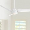 Casa Vieja 54" Sierra Modern Indoor Outdoor Ceiling Fan 3 Blade LED Light Remote Control White Finish Bedroom Patio Living Room Damp Rated Decorative - 2 of 4